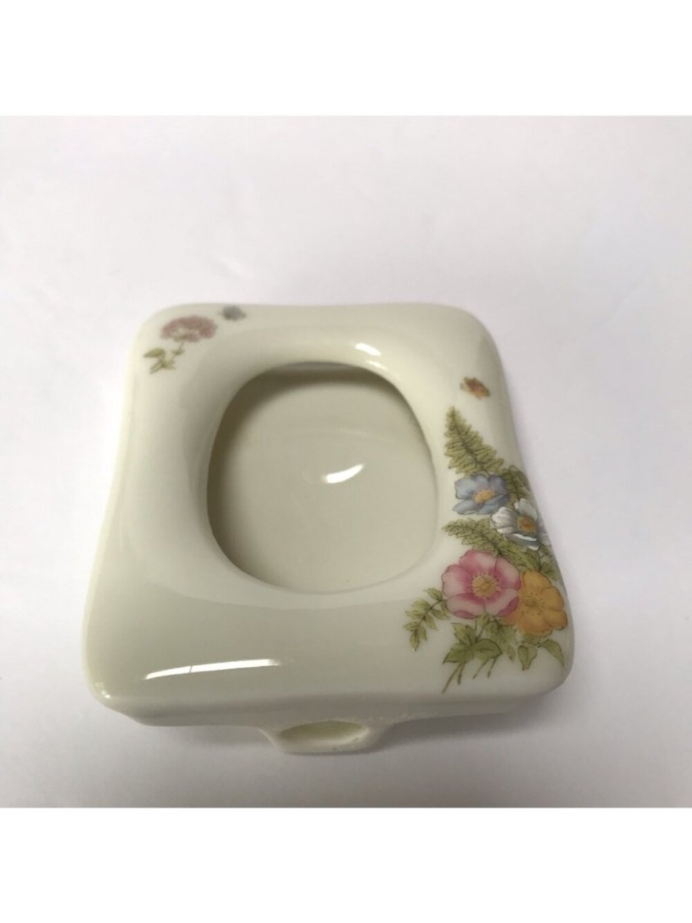 Vintage Mini Picture Frame Floral Fairy Cottage Porcelain Ceramic White Tabletop - Picture 4 of 16